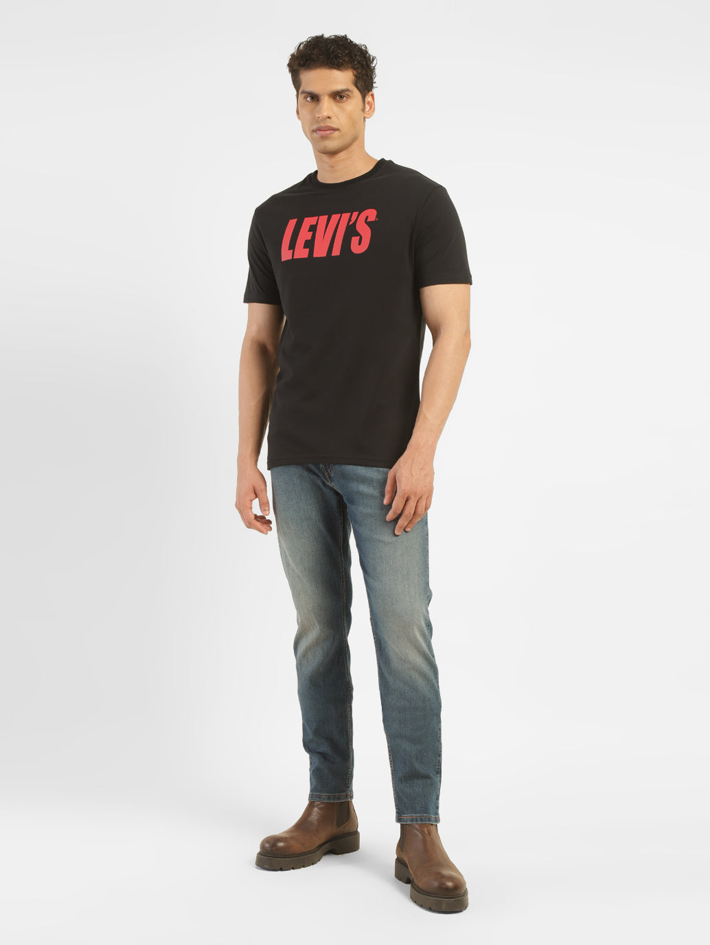 Men's 512 Blue Slim Tapered Fit Mid Rise Jeans - ModelFront View