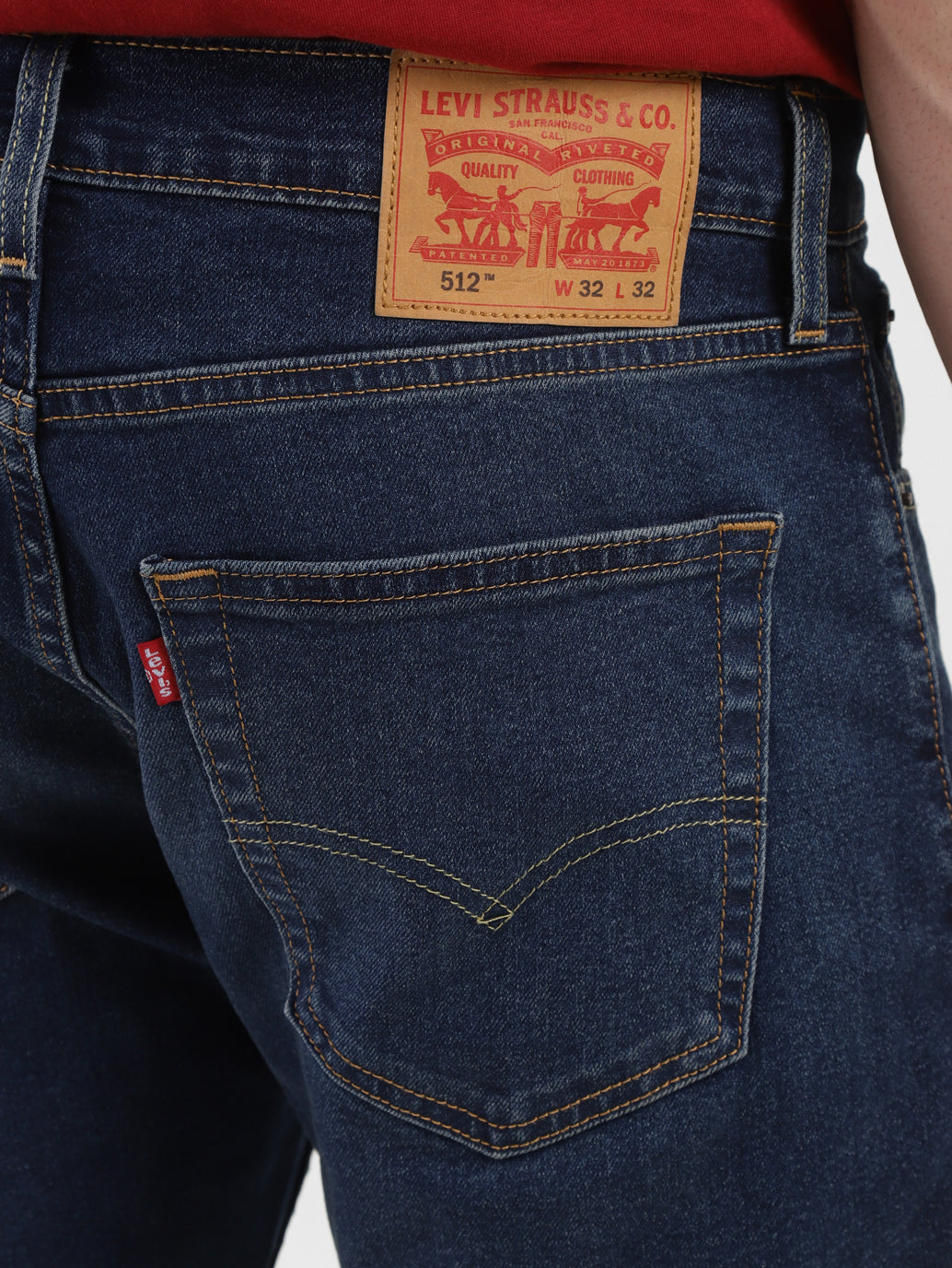 Men's 512 Navy Blue Slim Tapered Fit Mid Rise Jeans - 47cff126-f7b2-48d2-b3f8-748f5cb51bc2 View