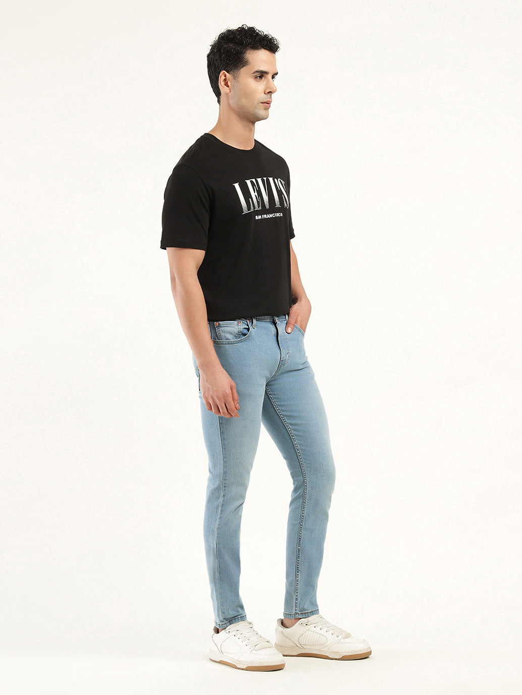 Men's 512 Blue Slim Tapered Fit Mid Rise Jeans - Side View