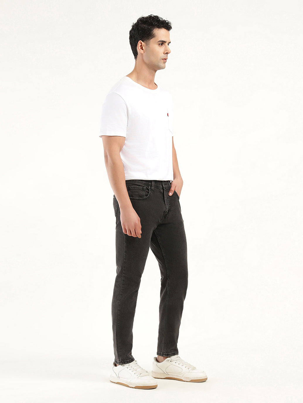 Men's 512 Black Slim Tapered Fit Mid Rise Jeans - Side View