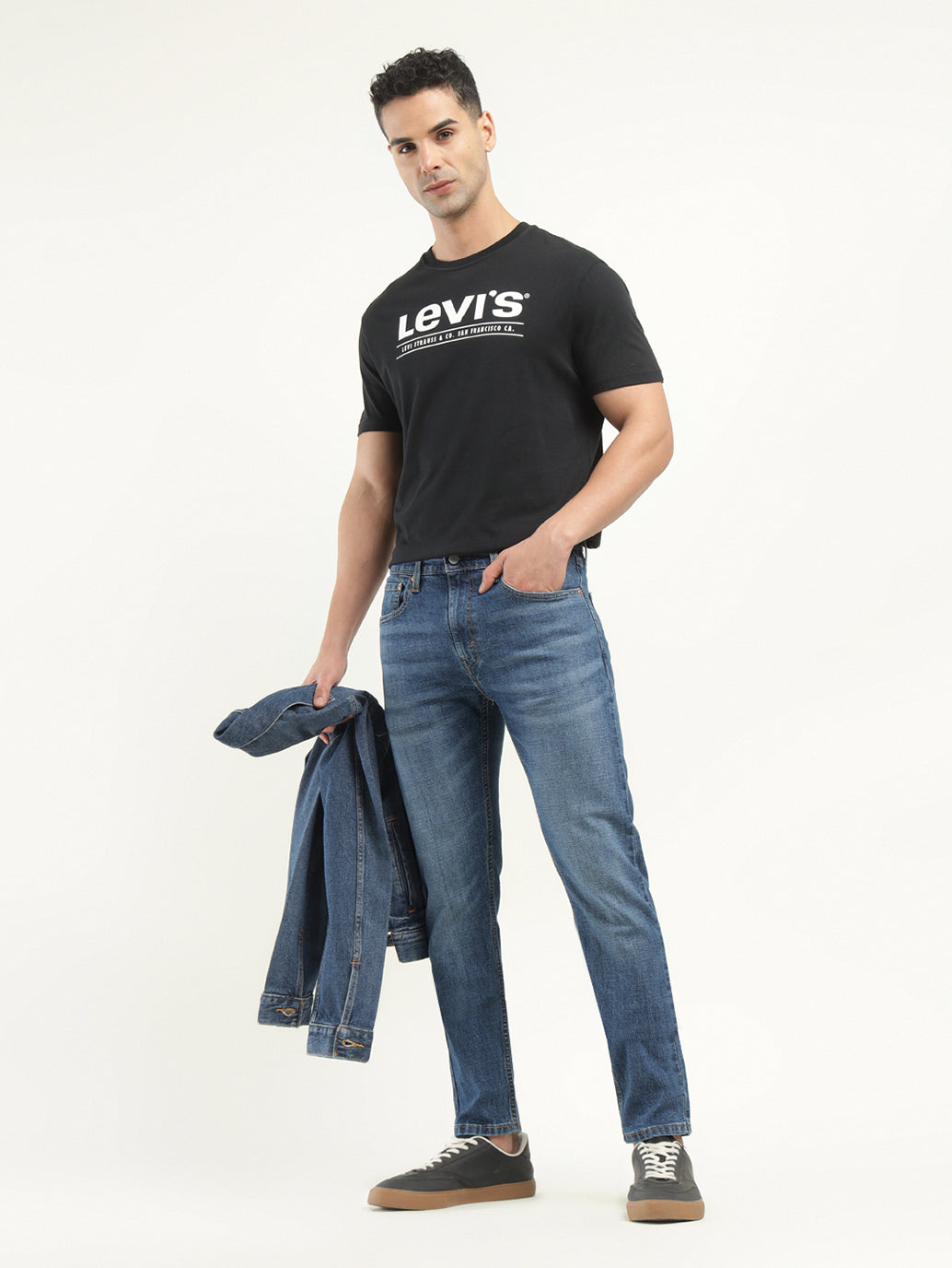 Men's 512 Indigo Slim Tapered Fit Mid Rise Jeans - Styleshot View
