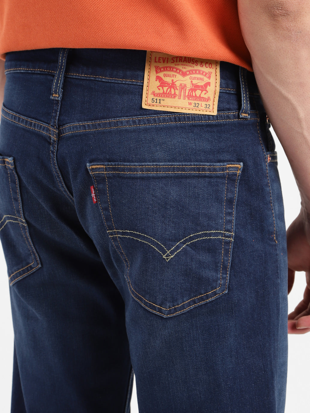 Men's 511 Blue Slim Fit Mid Rise Jeans - 5cc6da74-7691-4310-90c6-8e3f19d05825 View