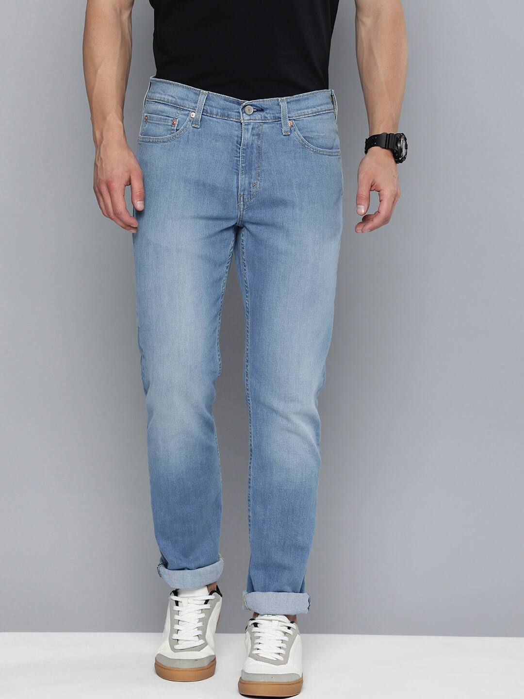 Men's 511 Blue Slim Fit Mid Rise Jeans - fton View