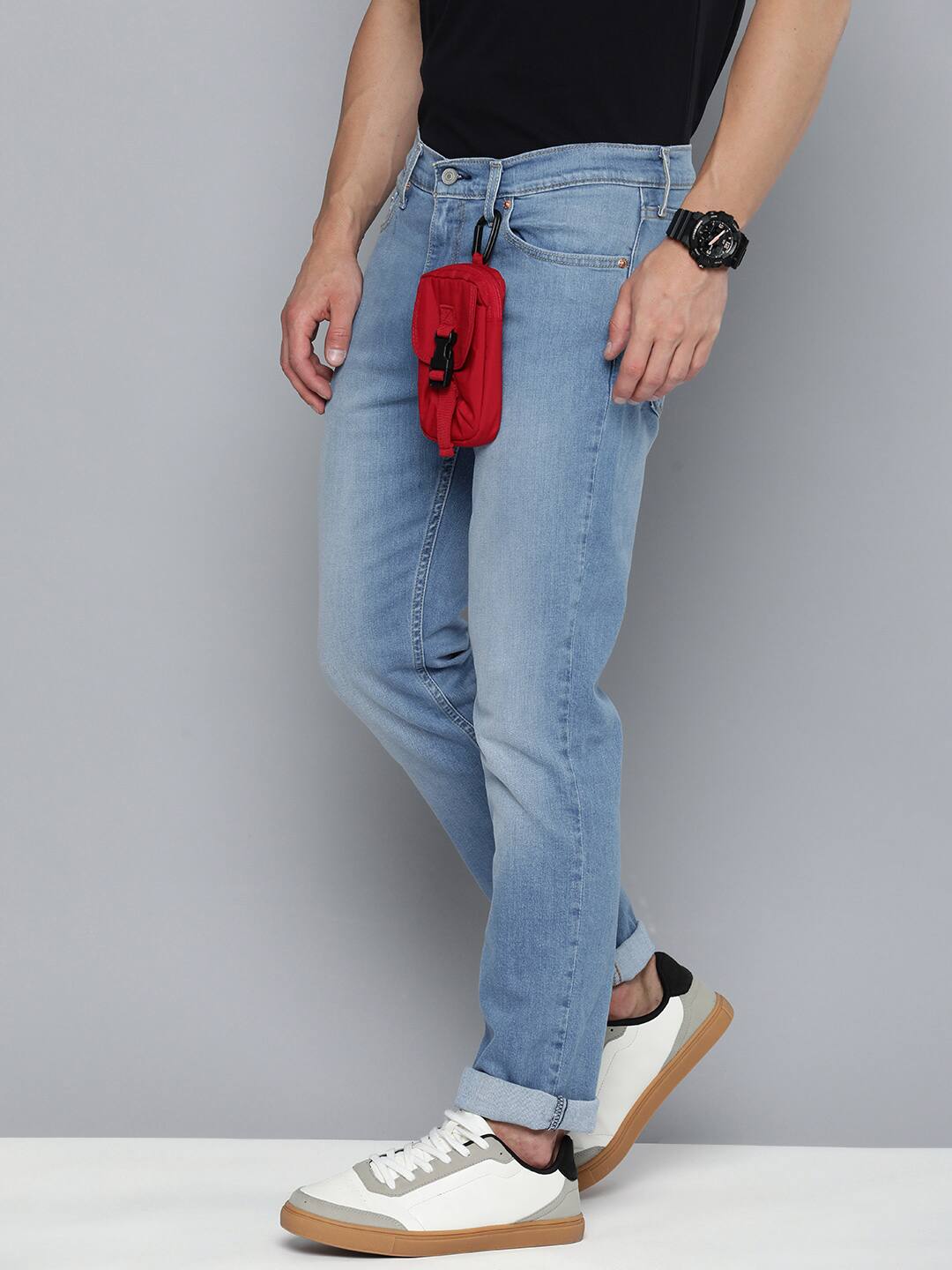 Men's 511 Blue Slim Fit Mid Rise Jeans - side View