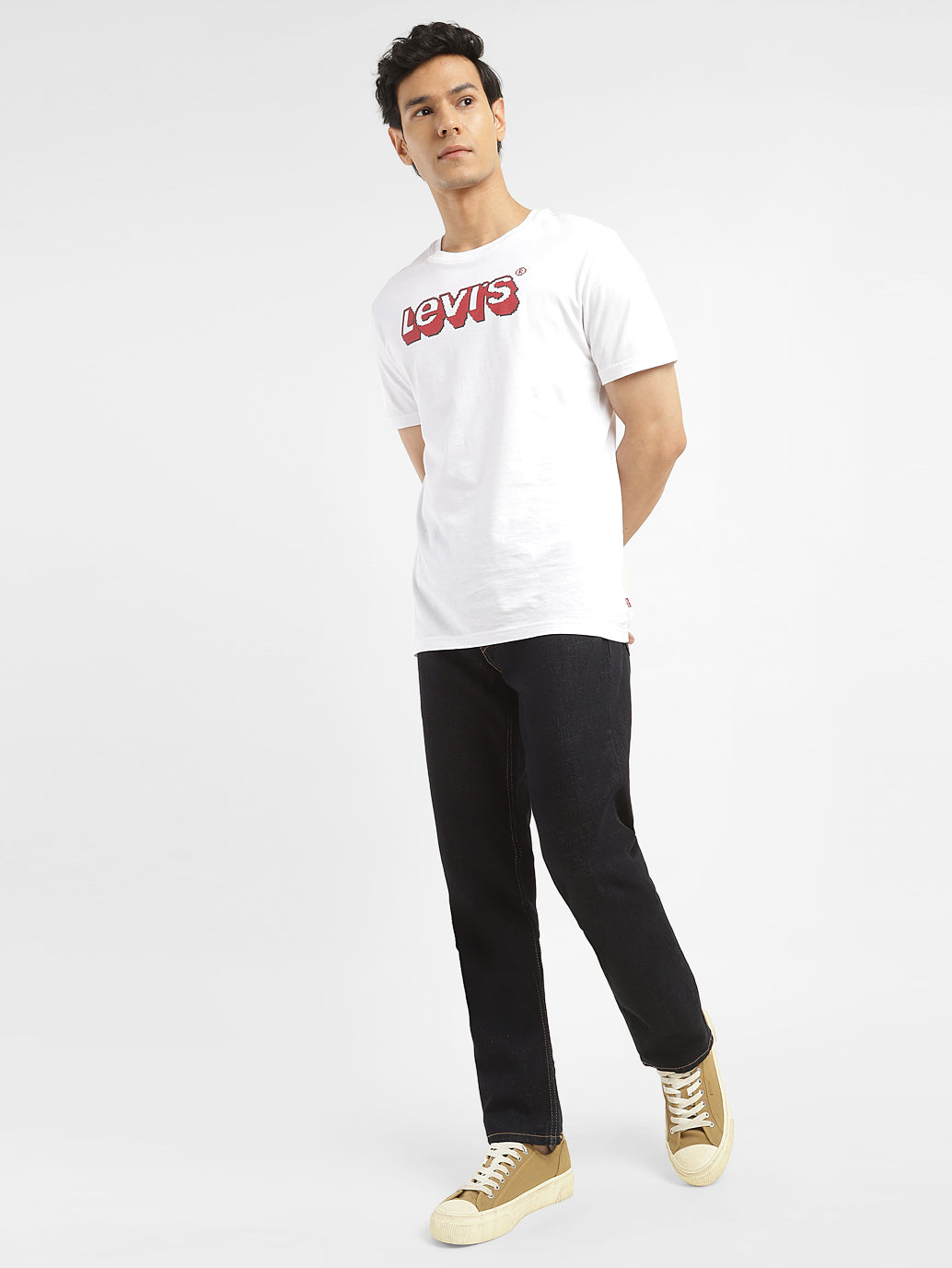 Men's 511 Blue Slim Fit Mid Rise Jeans - ModelFront View