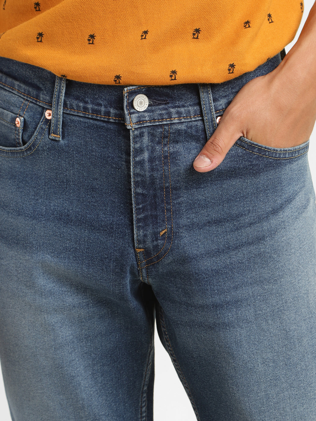 Men's 511 Blue Slim Fit Mid Rise Jeans - 8135ba4d-b8fa-404f-8efe-ba166d79481e View
