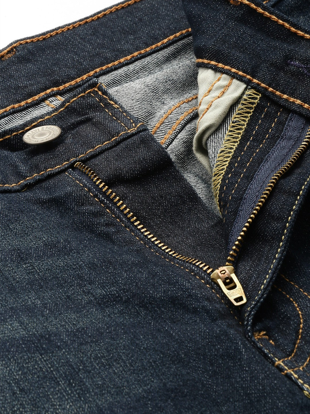 Men's 511 Blue Slim Fit Mid Rise Jeans - Details View