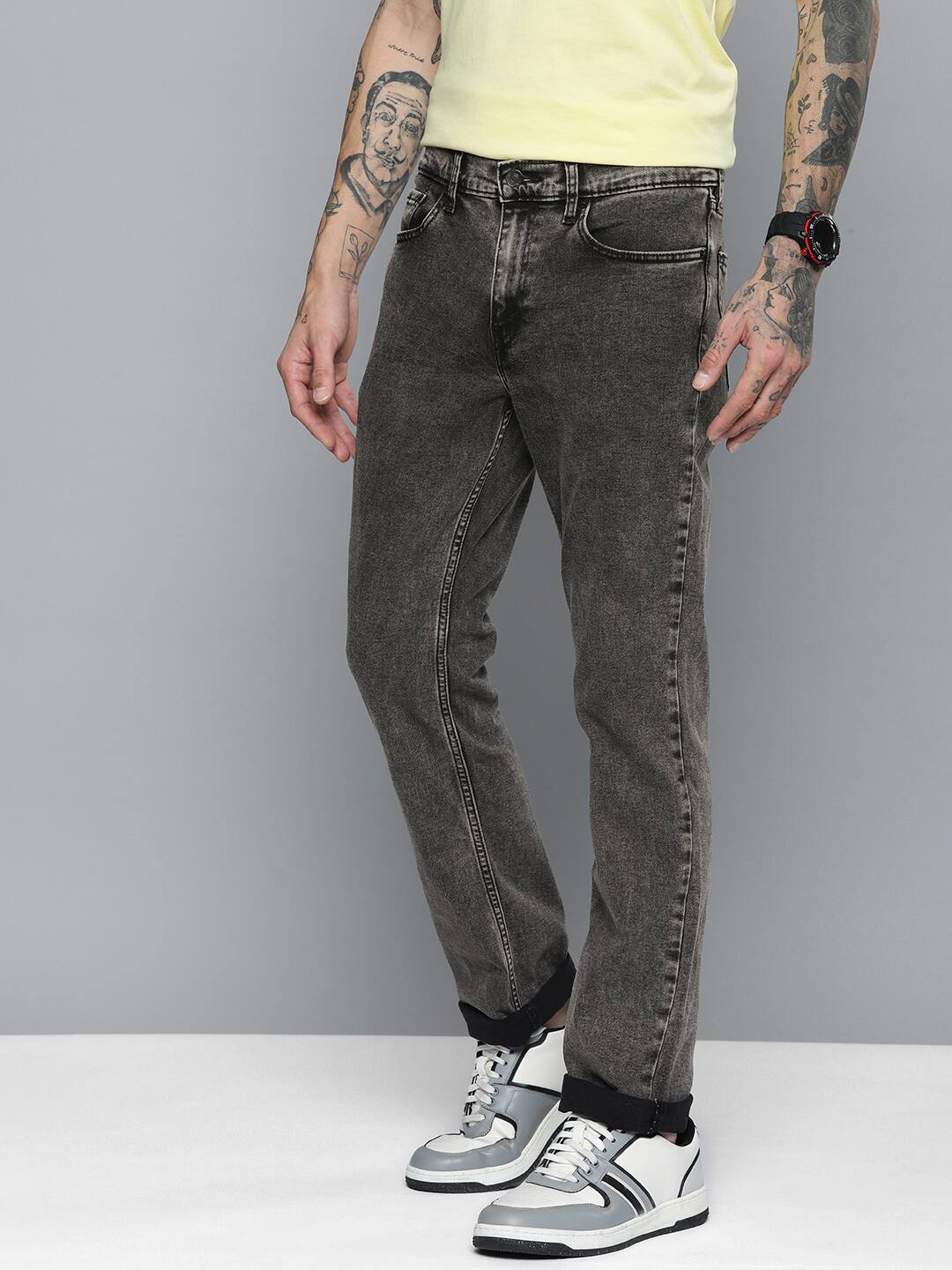Men's 511 Grey Slim Fit Mid Rise Jeans - side View