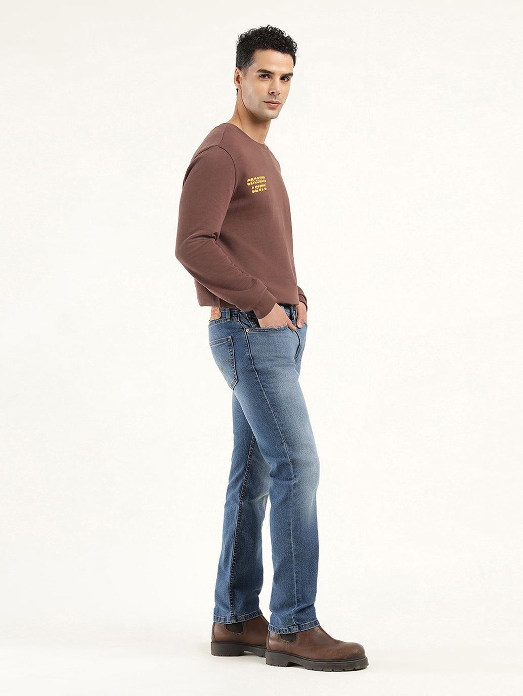 Men's 511 Indigo Slim Fit Mid Rise Jeans - Side View
