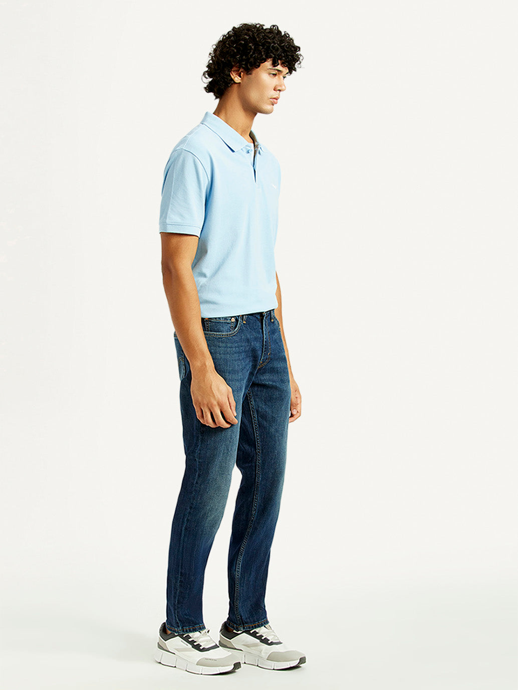 Men's 511 Dark Indigo Slim Fit Mid Rise Jeans - Side View