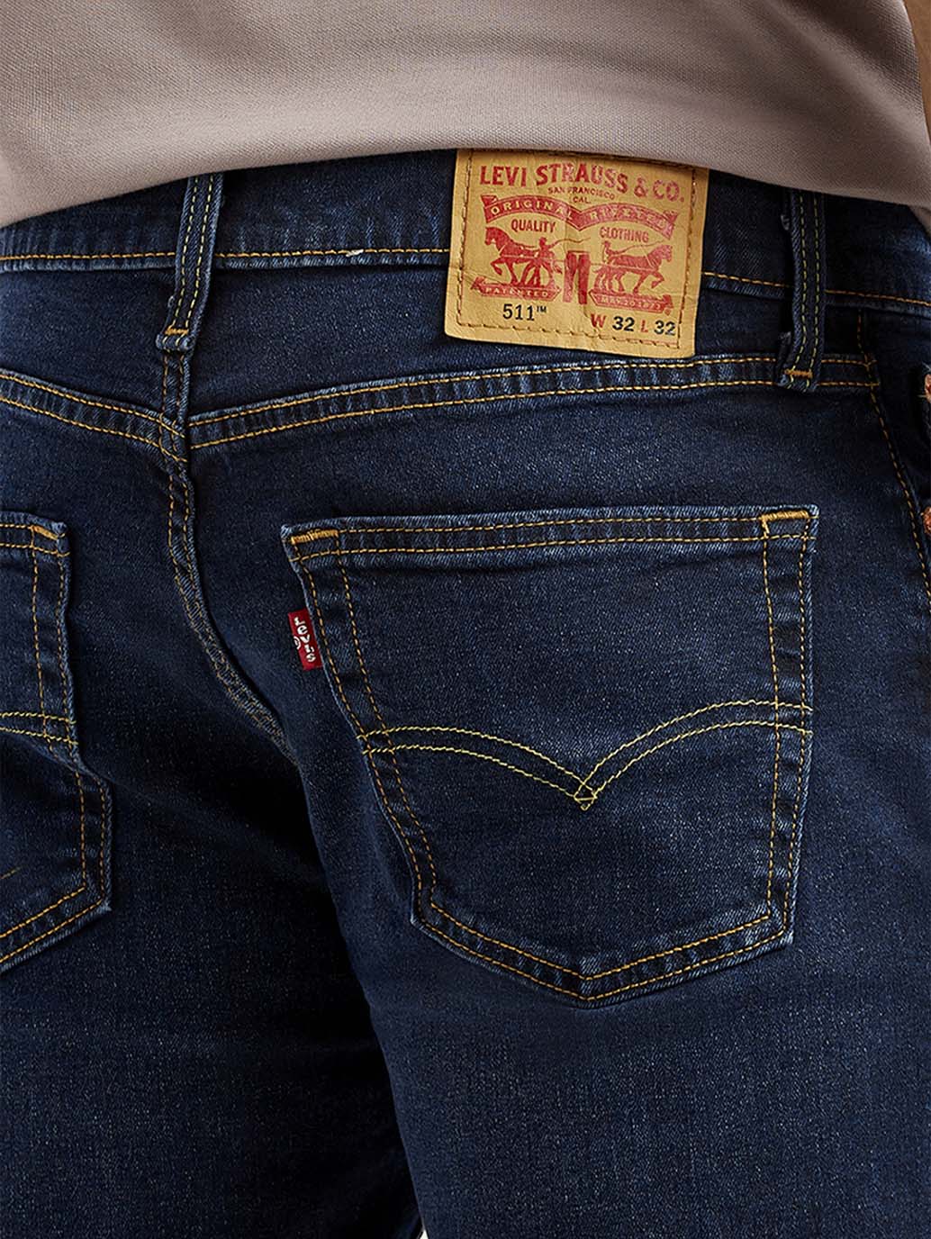 Men's 511 Dark Indigo Slim Fit Mid Rise Jeans - Detail View