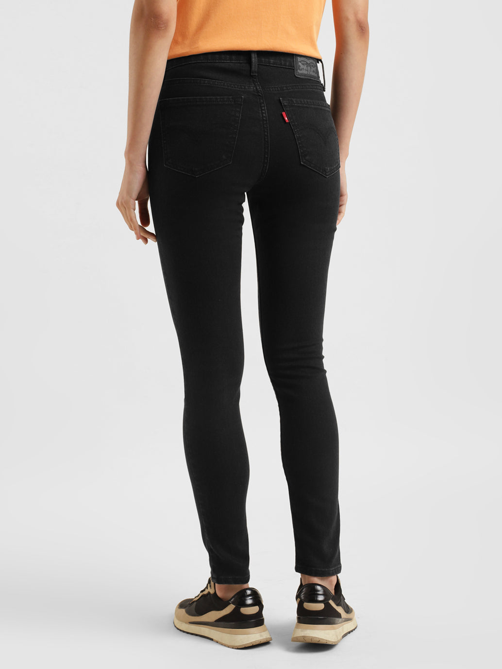 Women's 710 Black Skinny Fit Mid Rise Jeans - 5d7e8cc9-ca91-40ad-9400-6c03294d5b5a View