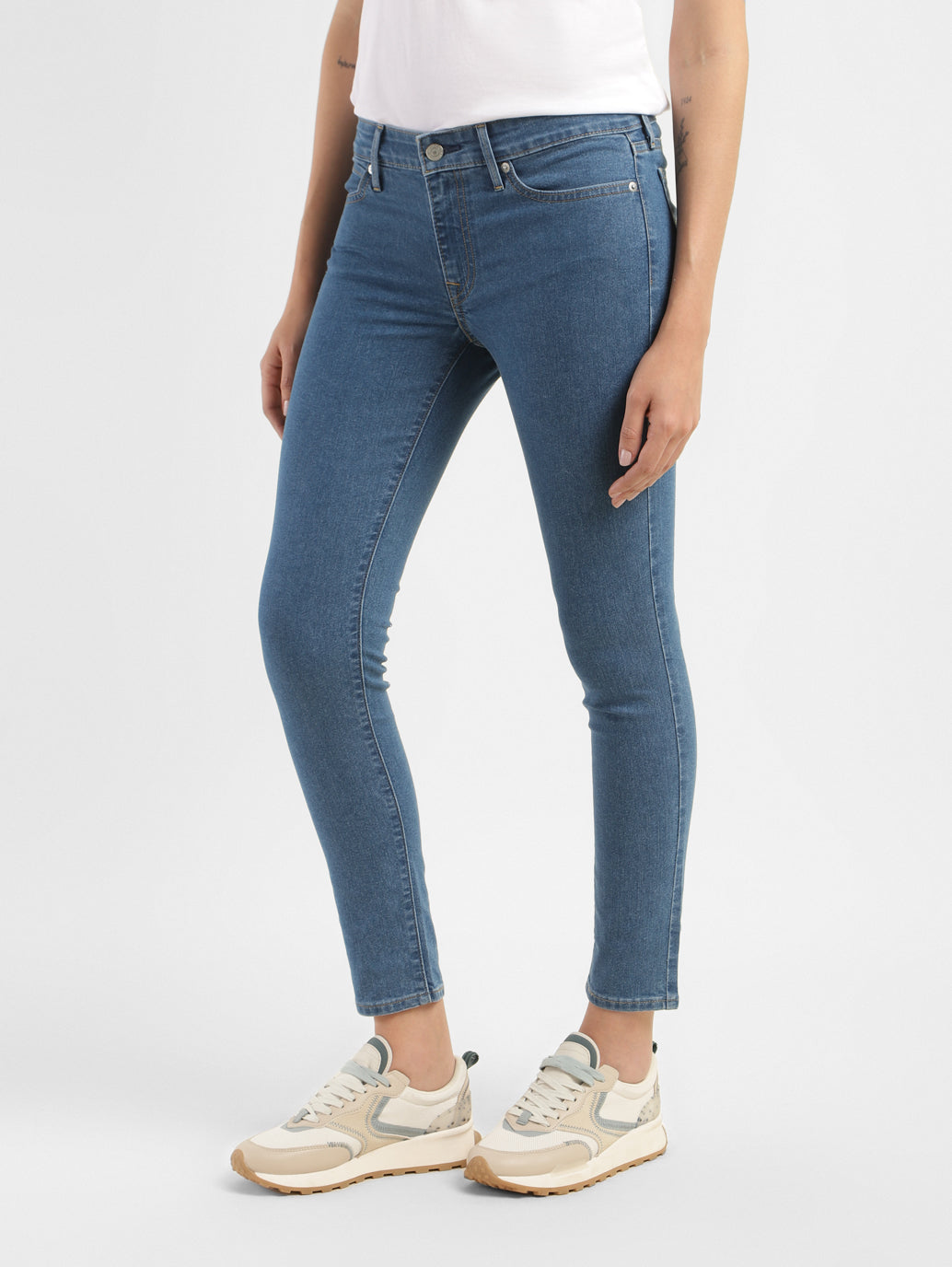 Women's 711 Blue Skinny Fit Mid Rise Jeans - 65e19cf4-4795-4943-aa0e-fe45c0c6c118 View