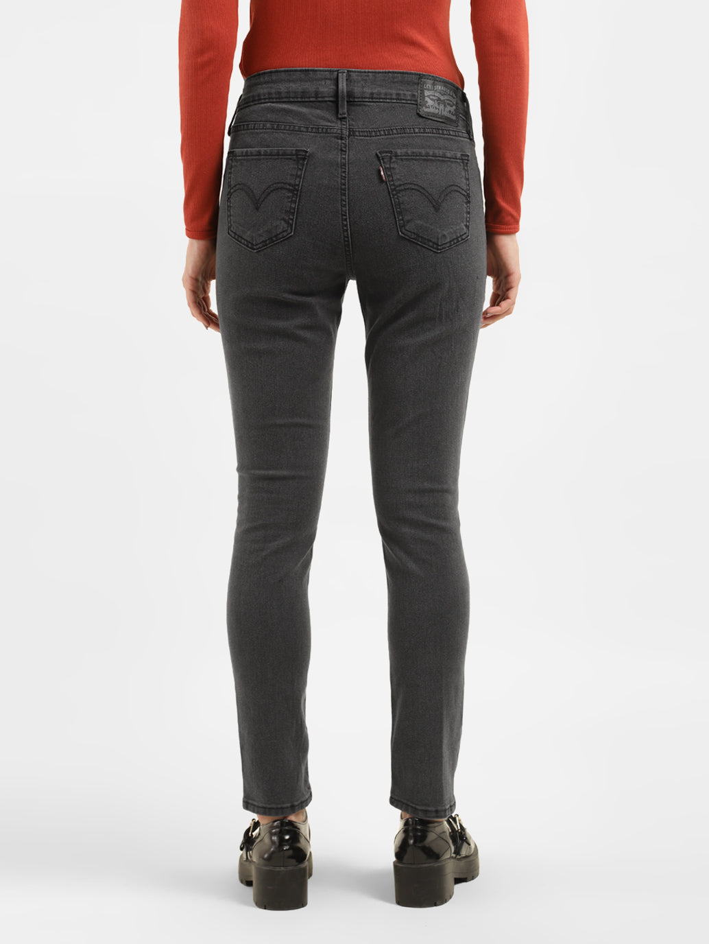 Women's 711 Black Skinny Fit Mid Rise Jeans - 3ab9af87-bc33-494f-8917-194d2e534e9b View