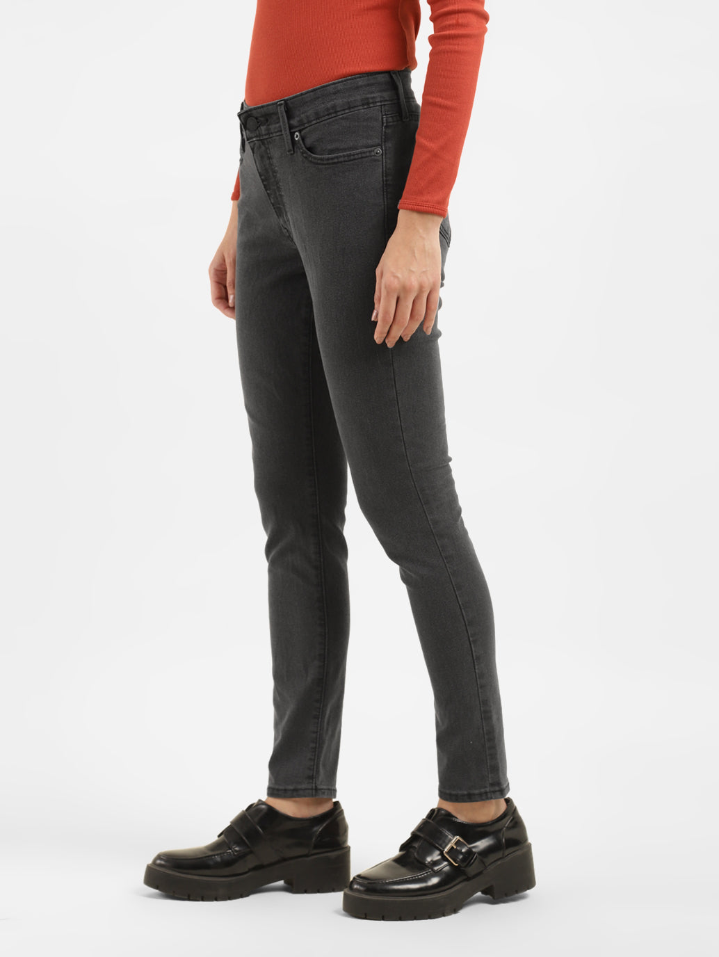 Women's 711 Black Skinny Fit Mid Rise Jeans - 0c17efd1-2011-4503-b87d-6b8f219465e7 View