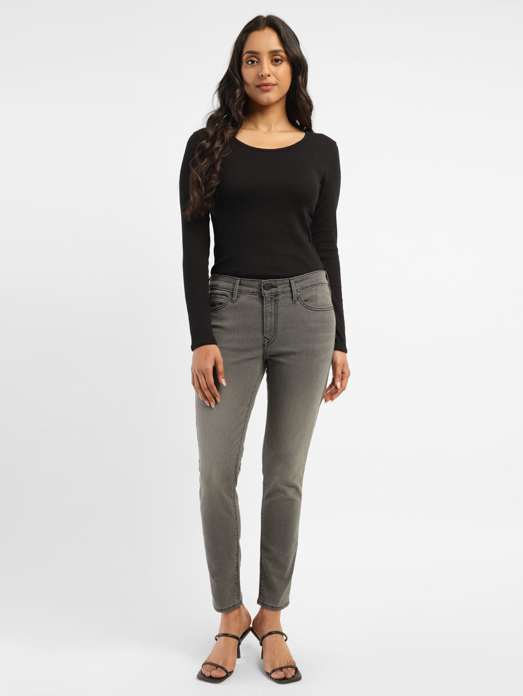 Women's 711 Grey Skinny Fit Mid Rise Jeans - 17941d6b-6d99-4848-adc6-5b8c4a0fab09 View