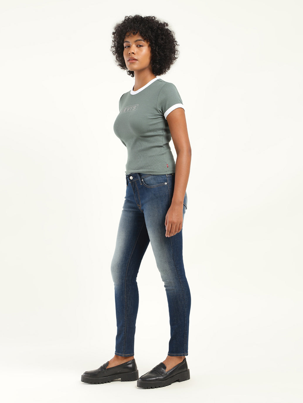 Women's 711 Blue Skinny Fit Mid Rise Jeans - 23126535-9102-49c4-80e4-b02fa9cc0bf1 View