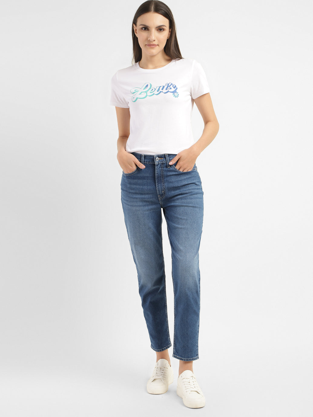 Women's 80s Mom Blue Loose Fit High Rise Jeans - b880795e-2b06-47b3-b7bf-fd4b8e434070 View