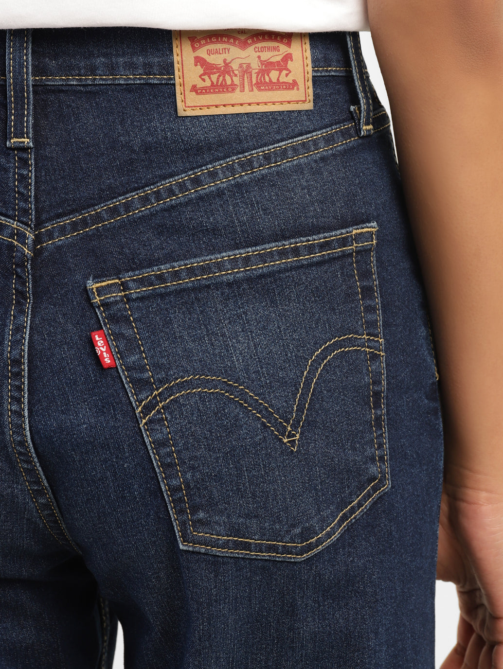 Women's Blue Ribcage Straight Fit High Rise Jeans - 5f83acf2-7450-4bb2-bf25-f6c8722365bf View