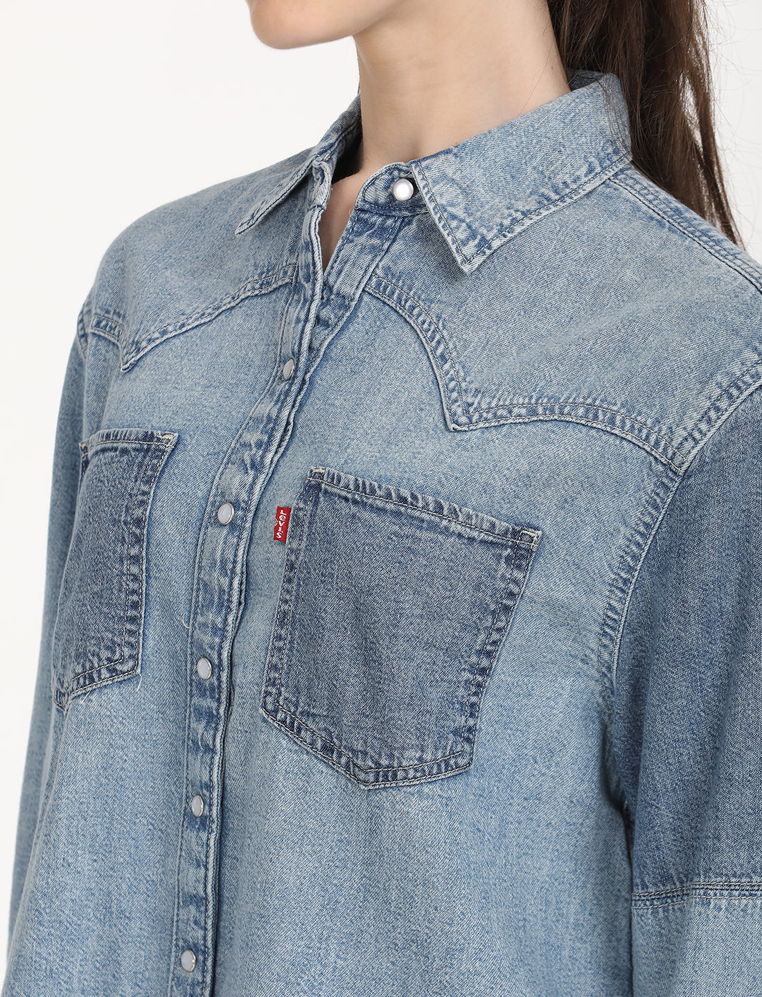 Women's Colorblock Relaxed Fit Shirt - Detail View