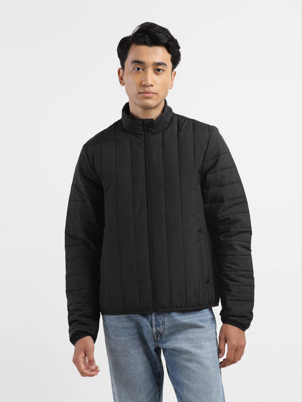 Men's Solid Padded Jacket - 256e76a9-0a74-4ce0-aa97-bc338215a090 View
