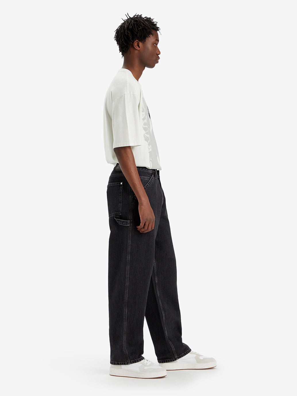 Men's Black Baggy Fit Mid Rise Jeans - 6a0b073e-f7c5-44df-b267-99cfc6ebda6e View