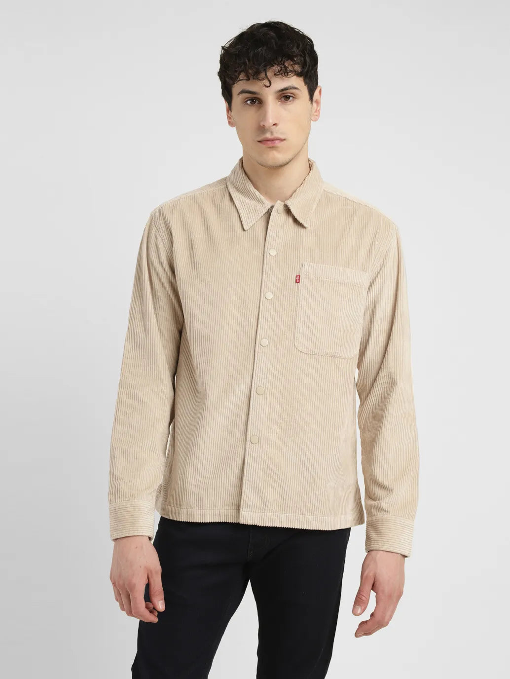 Men's Solid Spread Collar Corduroy Shirt - e7ad4316-f200-44e1-a4d8-cb4797ae8792 View