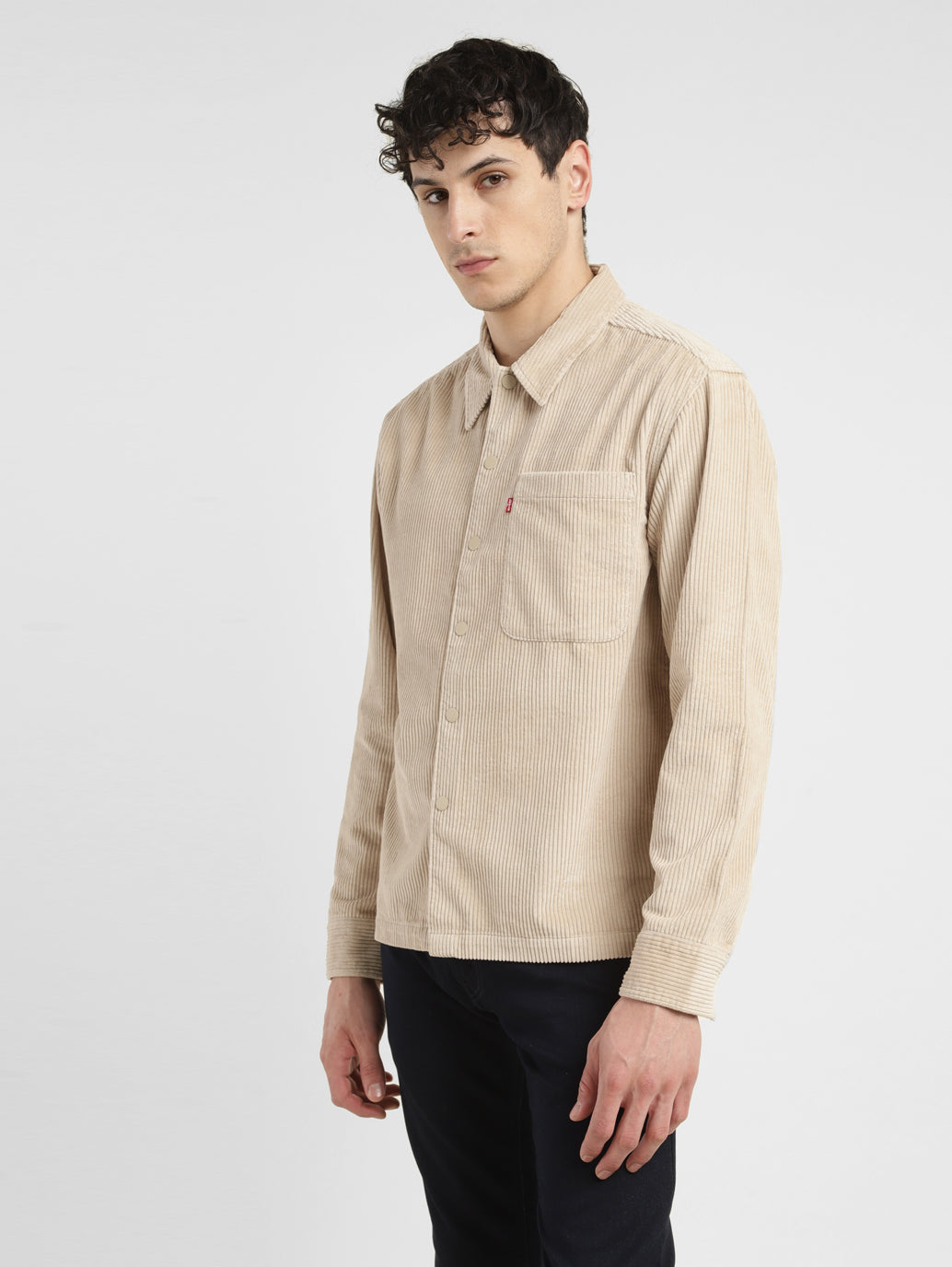 Men's Solid Spread Collar Corduroy Shirt - 5c635201-9837-4379-b025-d8a897d278ed View