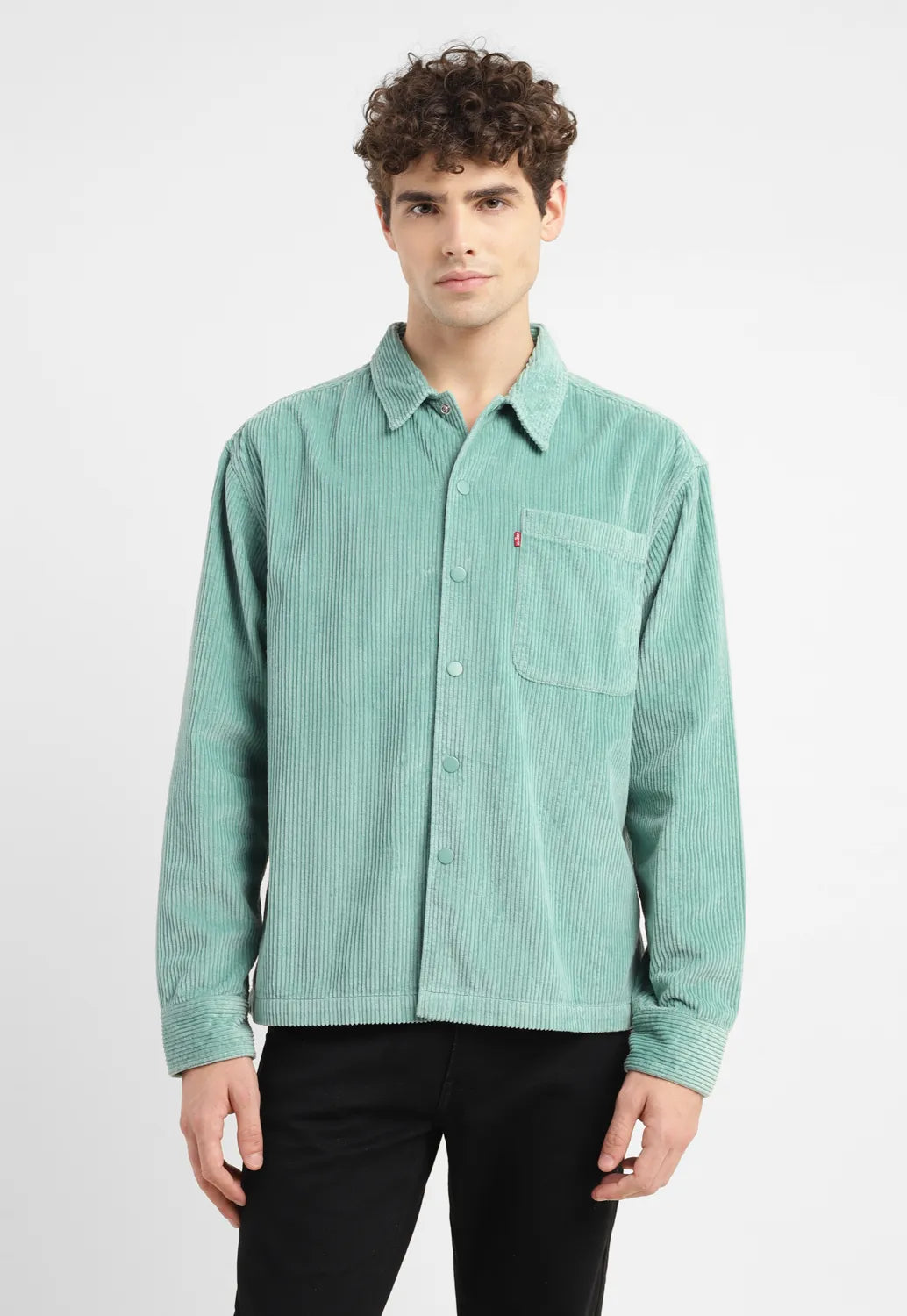 Men's Solid Spread Collar Corduroy Shirt - cbddaff4-4bba-4543-853b-7d2cbf4c794b View