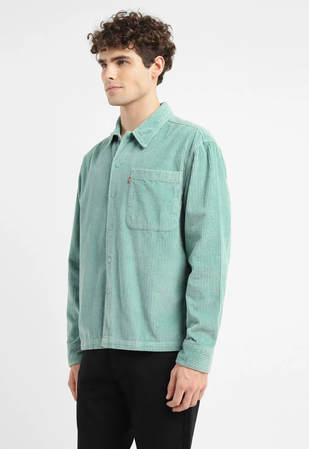 Men's Solid Spread Collar Corduroy Shirt - ec41f82a-f51a-46c3-b17e-6982c6470f1d View