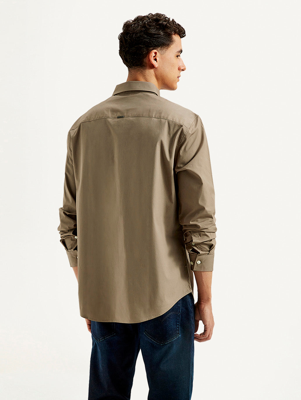 Men's Redloop Solid Slim Fit Shirt - Back View