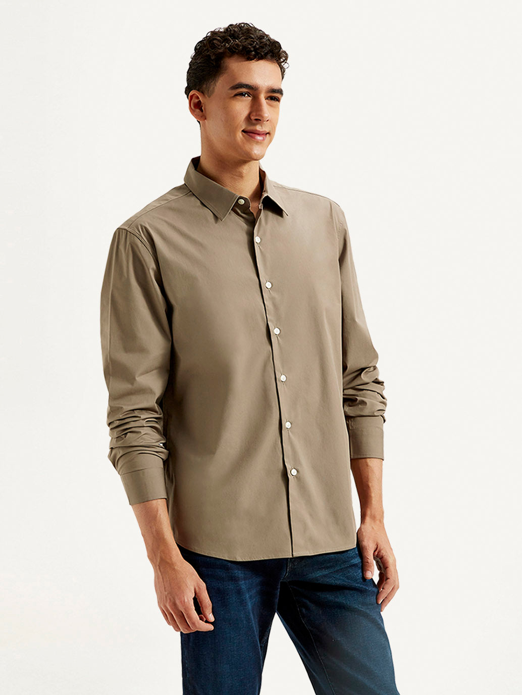Men's Redloop Solid Slim Fit Shirt - Side View