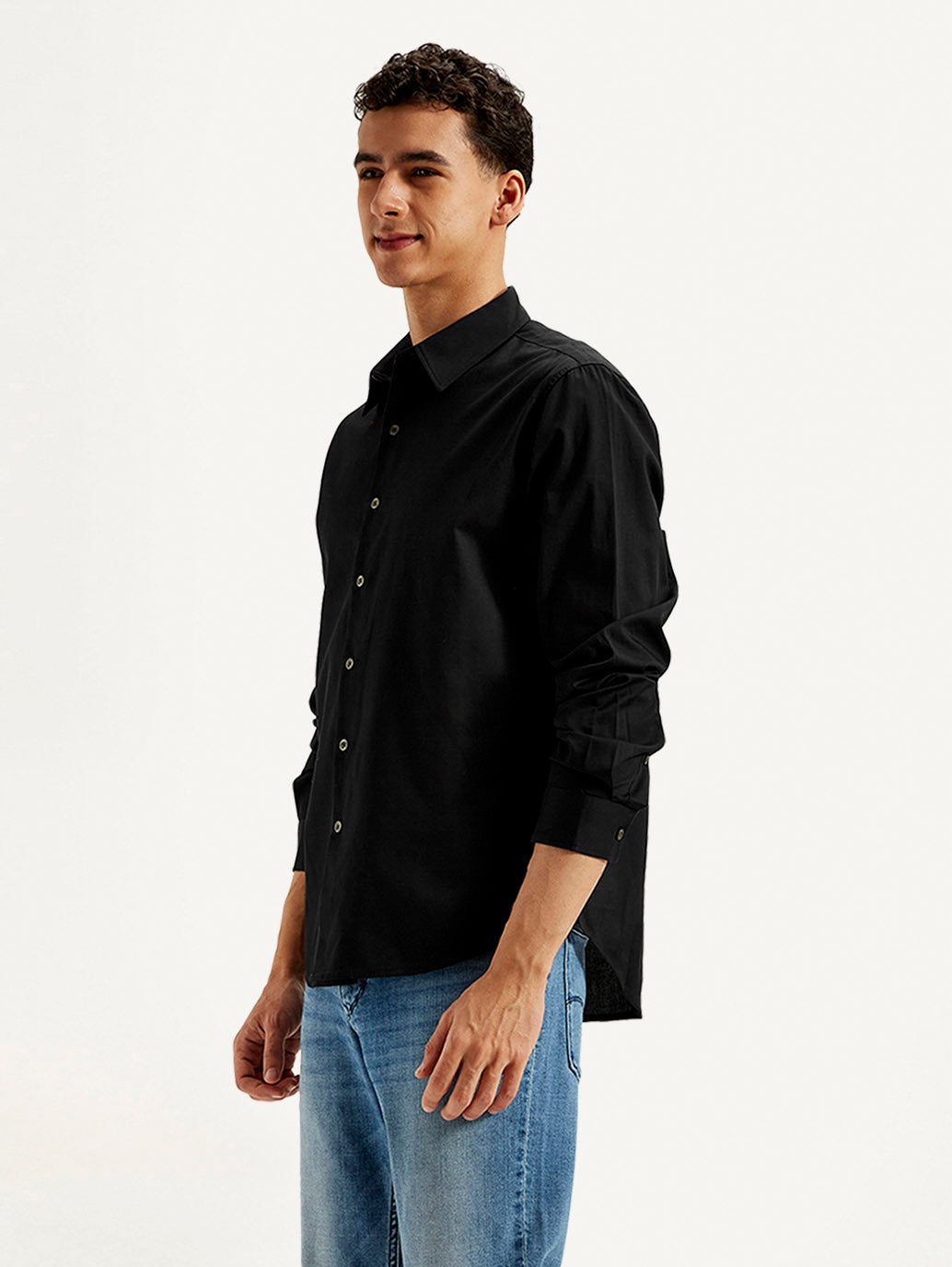 Men's Redloop Solid Slim Fit Shirt - Side View