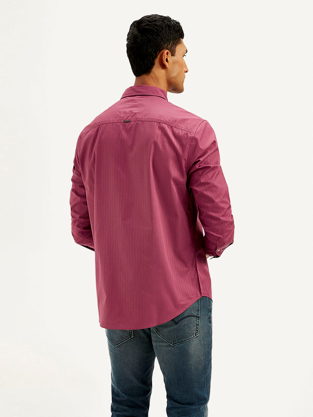 Men's Redloop Striped Slim Fit Shirt - Back View