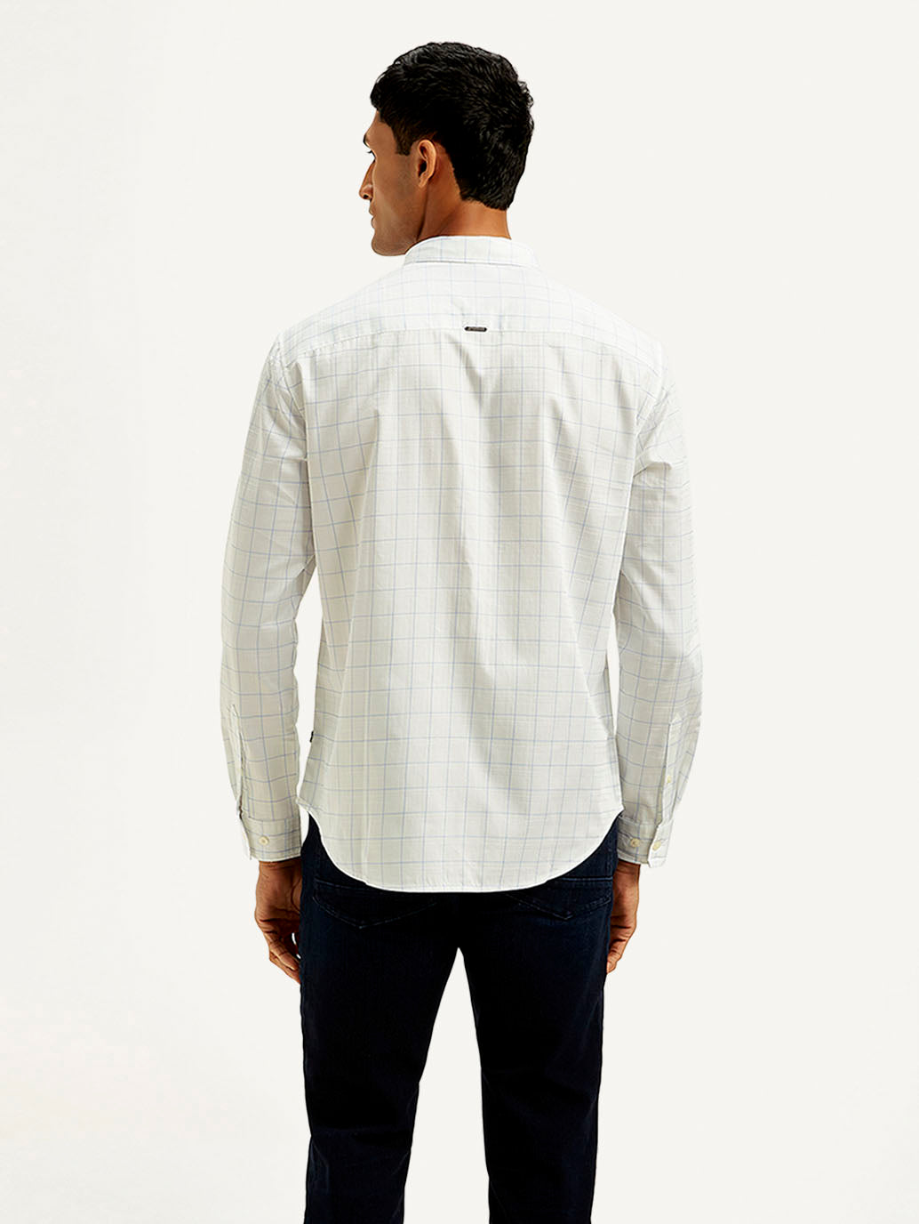 Men's Redloop Checkered Slim Fit Shirt - Back View