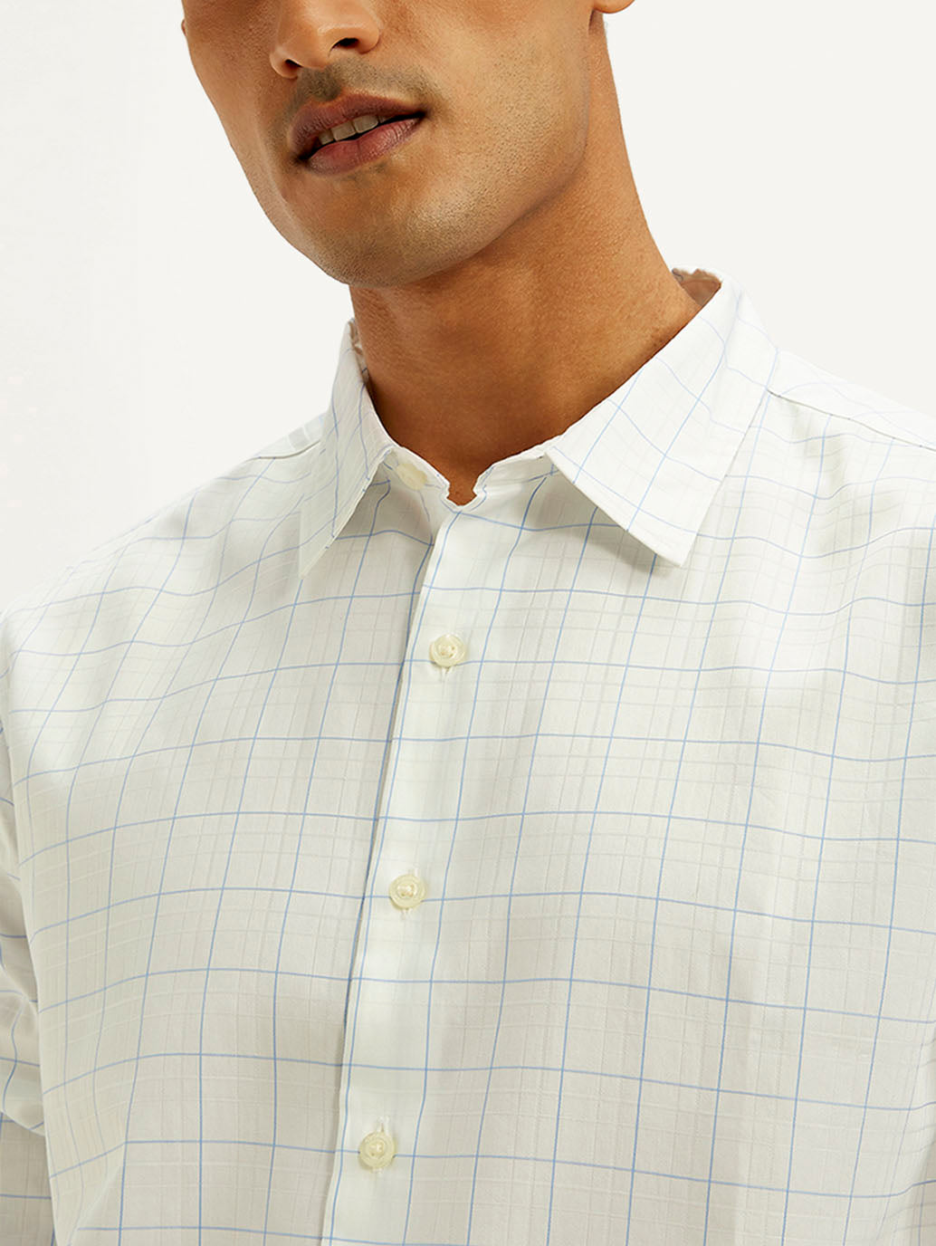 Men's Redloop Checkered Slim Fit Shirt - Detail View
