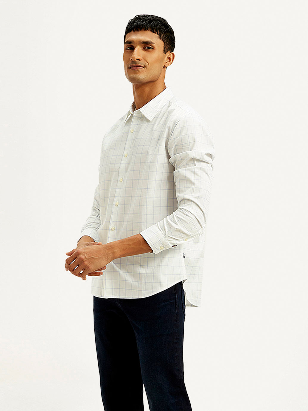 Men's Redloop Checkered Slim Fit Shirt - Side View