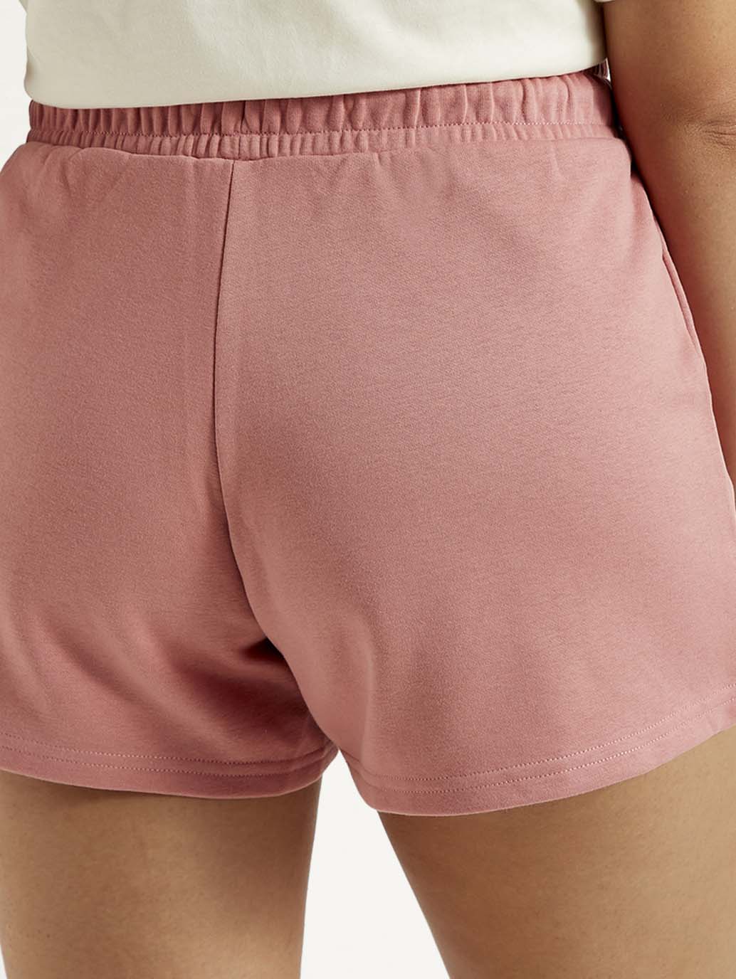 Women's Mid Rise Pink Regular Fit Shorts - Detail View