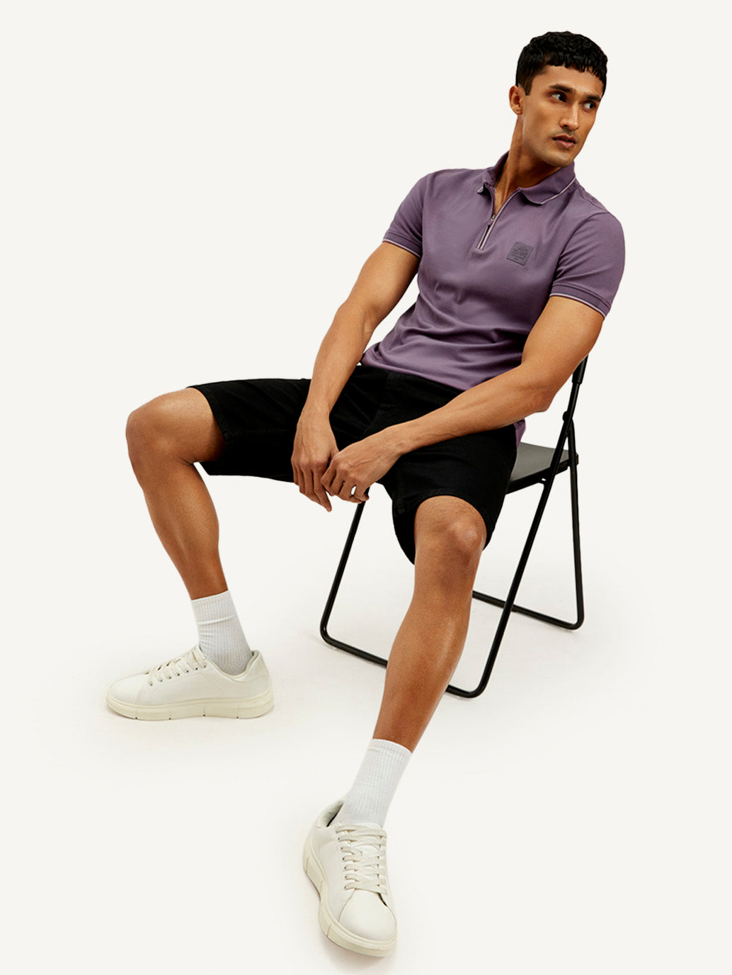 Men's Solid Slim Fit Polo T-shirt - Styleshot View