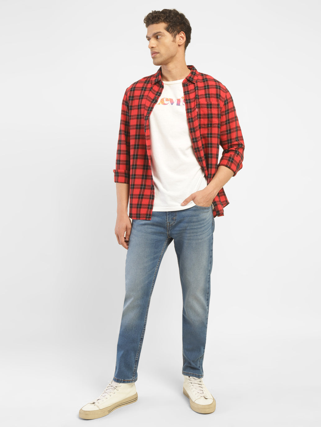 Men's 512 Blue Slim Tapered Fit Mid Rise Jeans - StyleShot View