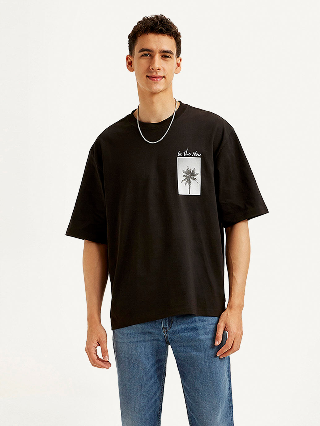Men's Graphic Print Loose Fit T-shirt - Front View
