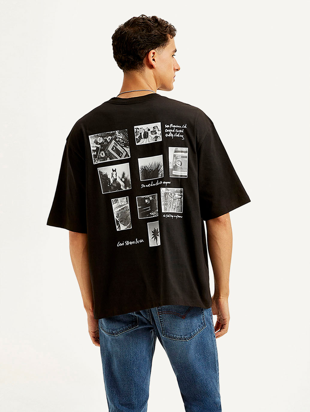 Men's Graphic Print Loose Fit T-shirt - Back View