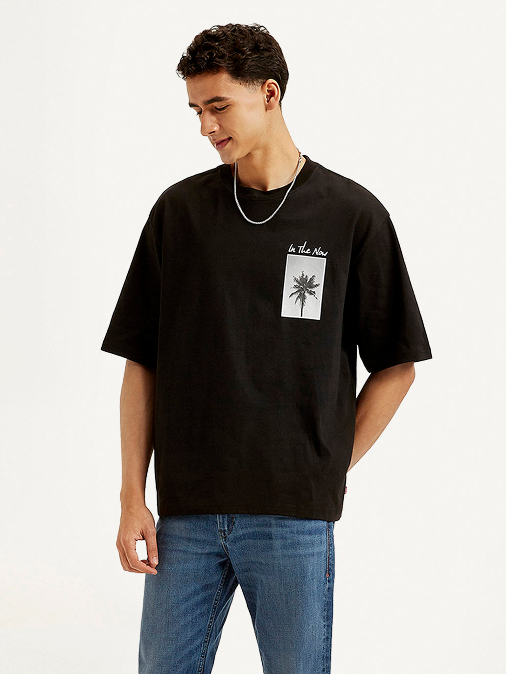 Men's Graphic Print Loose Fit T-shirt - Side View