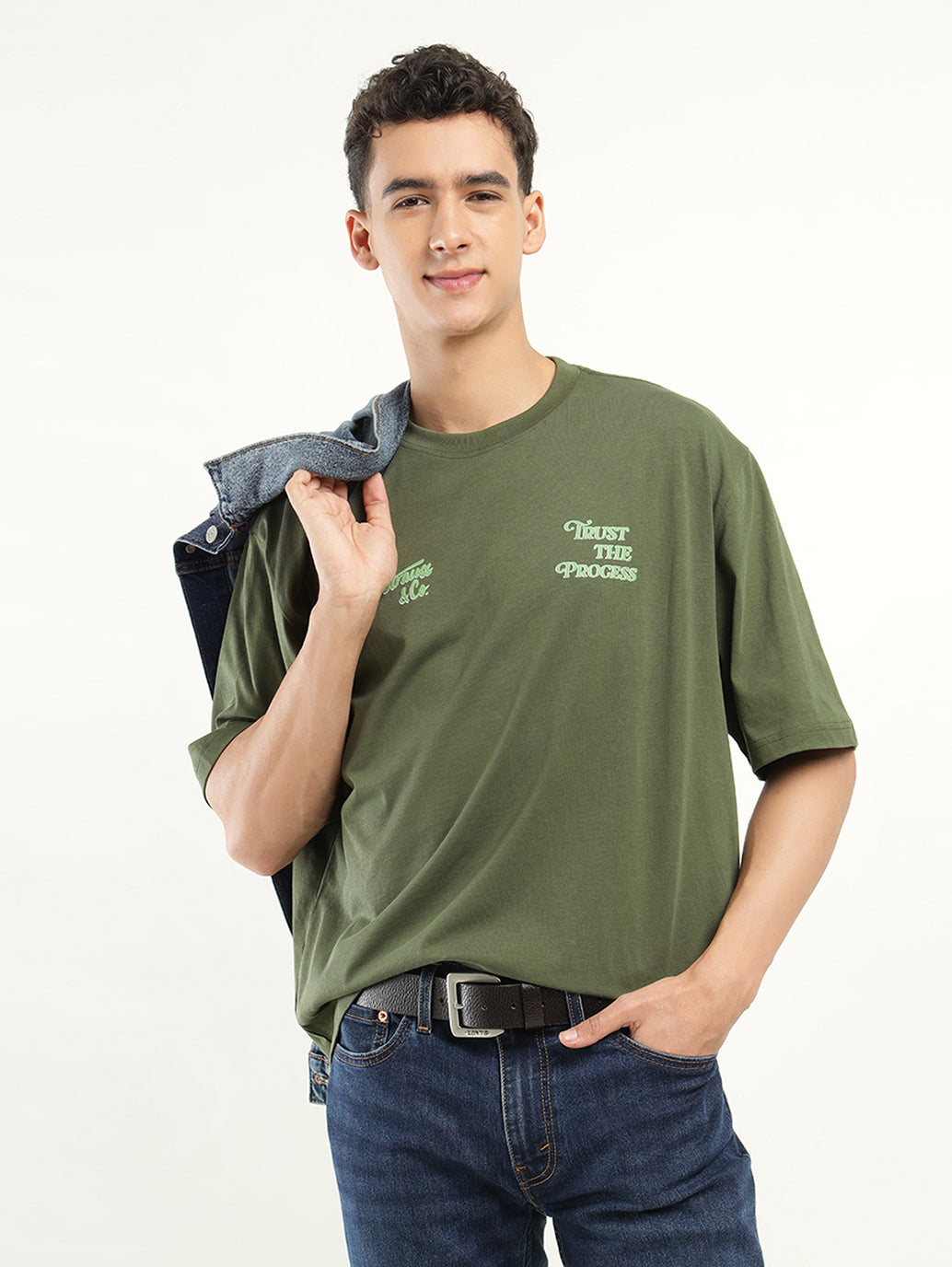 Men's Solid Loose Fit T-Shirt - Styleshot View