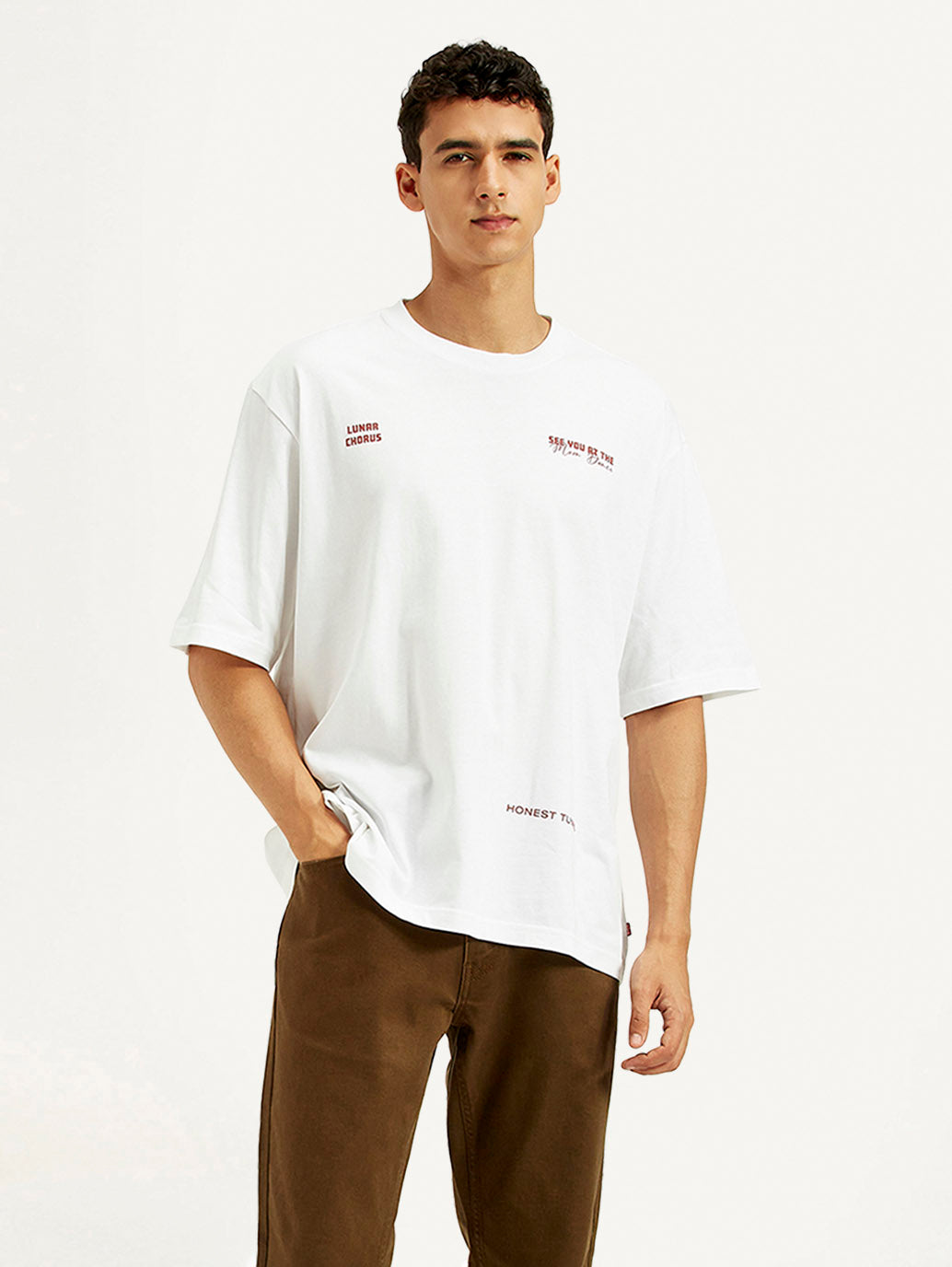 Men's Typography Loose Fit T-Shirt - Styleshot View