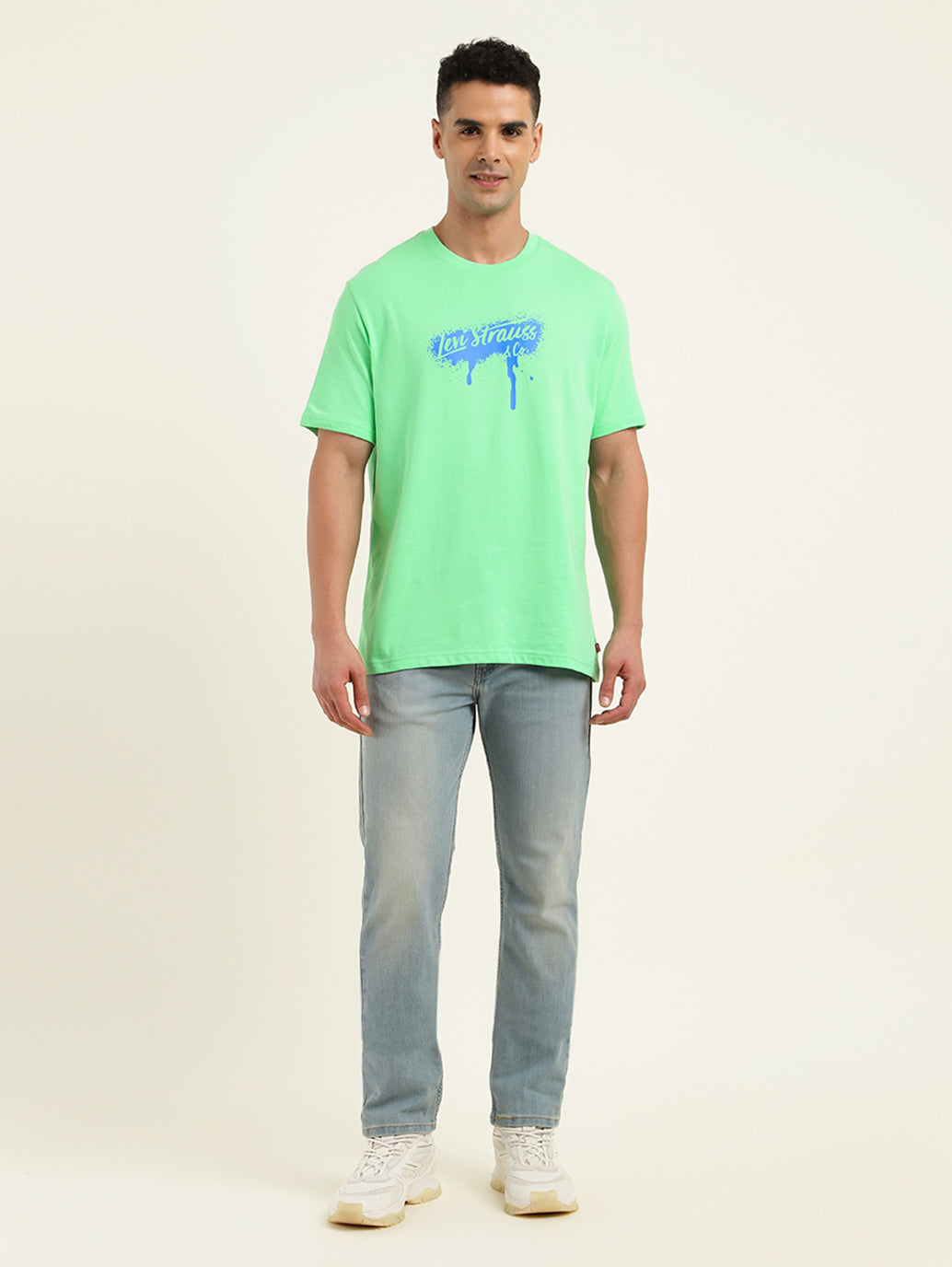 Men's Brand Logo Loose Fit T-Shirt - ModelFront View