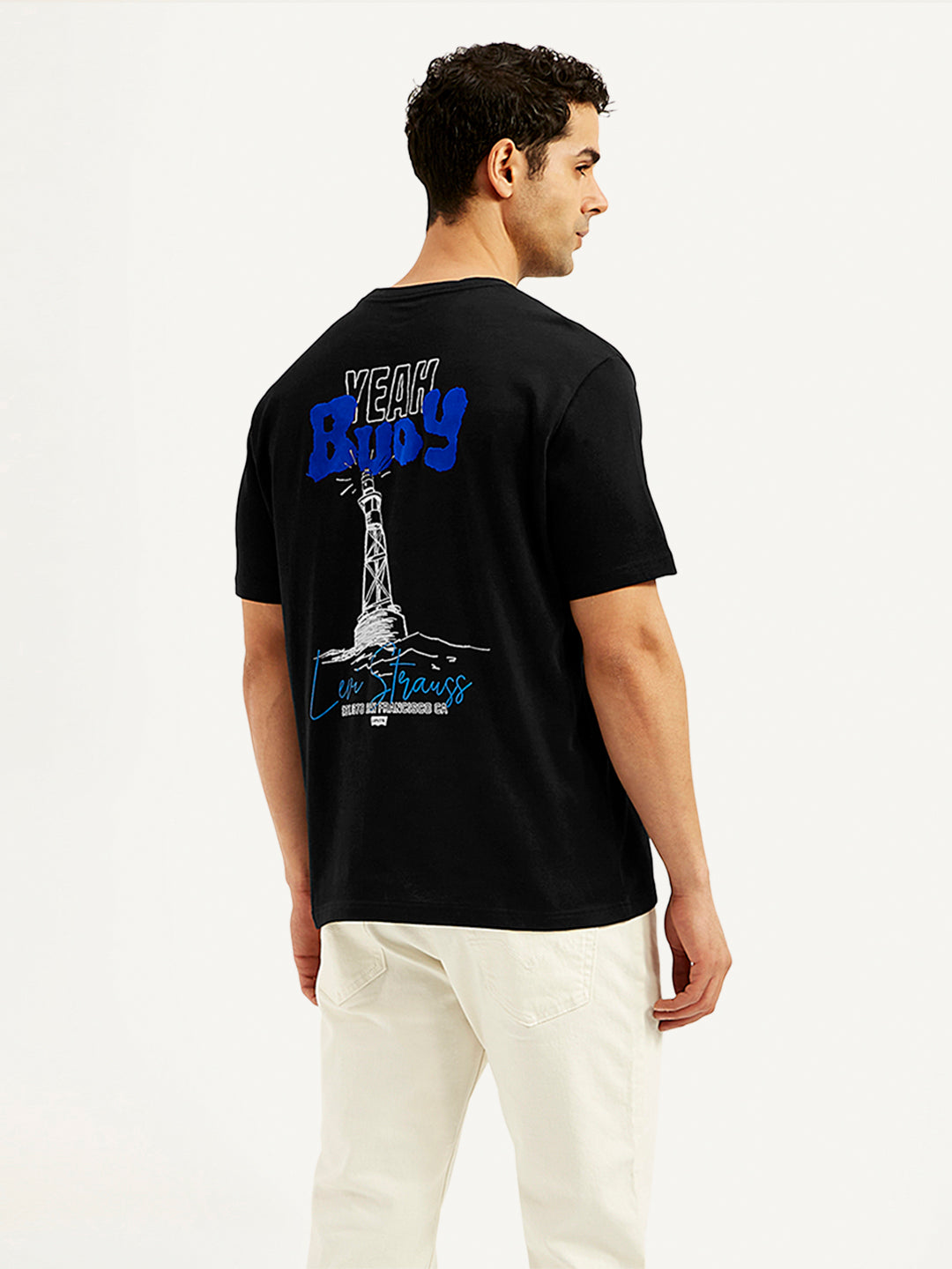 Men's Typographic Print Crew Neck T-Shirt - 20 View