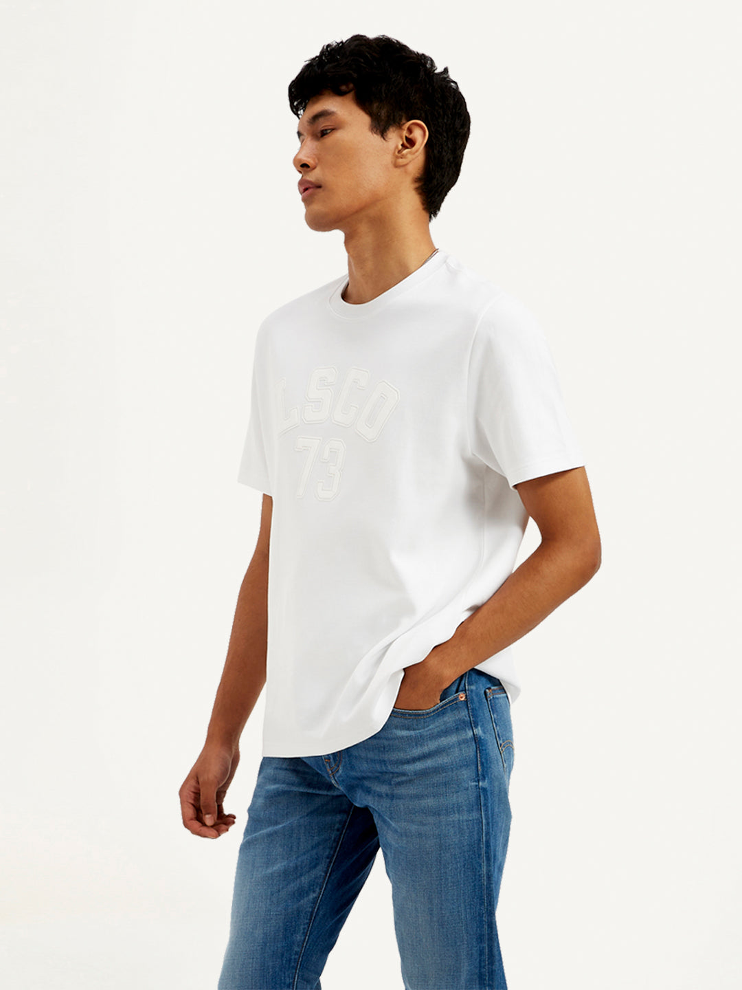Men's Typographic Print Crew Neck T-Shirt - 20 View