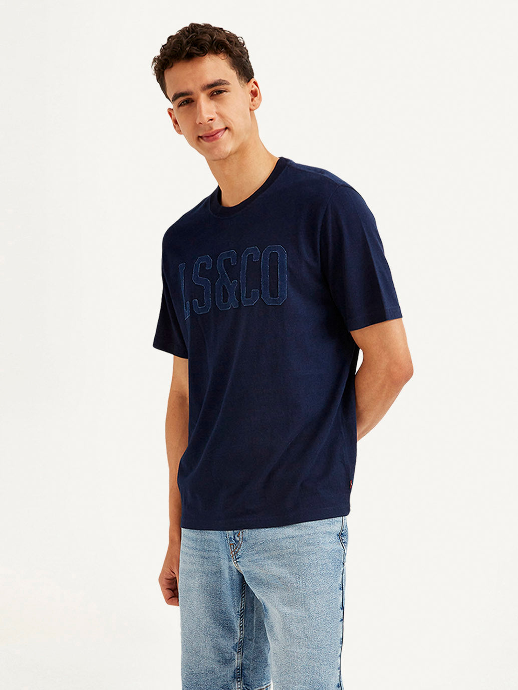 Men's Brand Logo Crew Neck T-shirt - Styleshot View