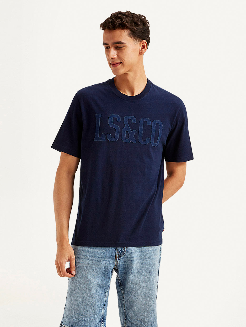 Men's Brand Logo Crew Neck T-shirt - Front View